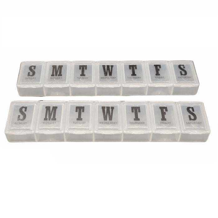 Handy Housewares 7 Day Pill Box 2 Pack Set - Keeps Your Pills Organized