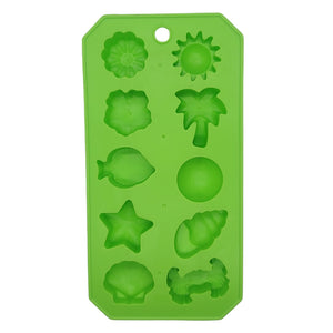 Chef Craft Flexible Thermoplastic 10-Cube Ice Cube Tray - Fun Beach Shapes