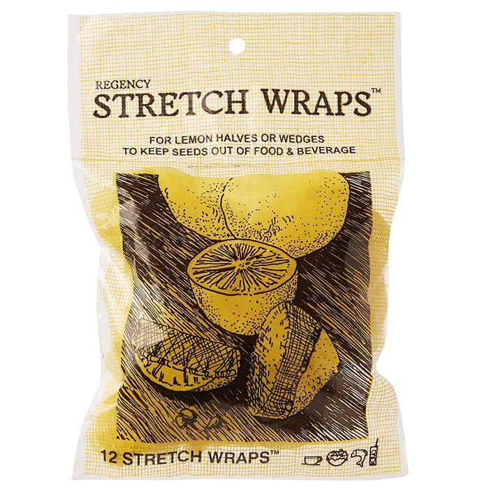 Regency 12 Piece Stretch Wraps Covers Set for Lemon Halves and Wedges - Keeps Seeds Out