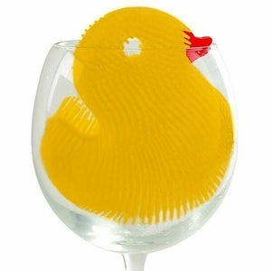 Norpro Silicone Dish Brush - Double Sided Multi Use Veggie Scrubber Pot Holder - Yellow (Duck)