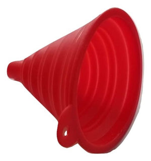 Handy Housewares 4" Wide Space-Saving Collapsible Flexible BPA-Free Silicone Kitchen Funnel - Red