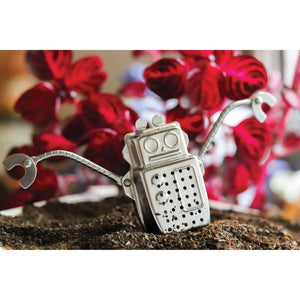 HIC Stainless Steel Robot Shaped Hanging Tea Infuser with Drip Tray
