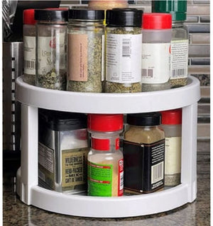 Handy Housewares 10" Diameter 2-Tier Lazy Susan Kitchen & Bath Storage Turntable - Spices, Pantry Oragnizer