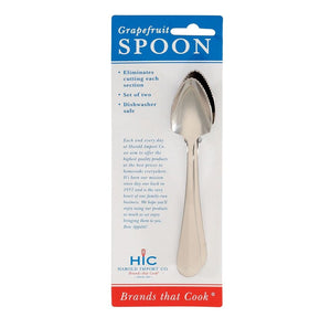 HIC 2pc Stainless Steel Grapefruit Spoons - Serrated Knife Edge Fruit Scoop