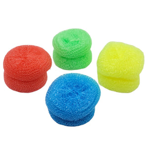 Round Non-Scratch Nylon All Surface Dish Scouring Pads - Random Colors - 8 Pad Pack