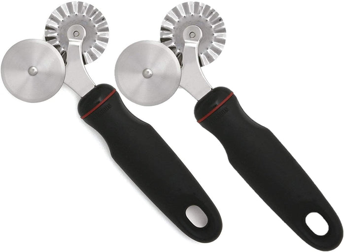 Norpro Grip-EZ 2in1 Stainless Steel Pastry Ravioli Fluted Wheel and Flat Cutter