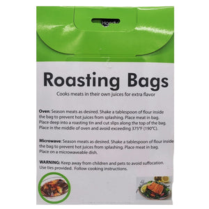 Handy Housewares 5-Pack 15" x 9.75" Disposable Roasting Bags with Ties - Great for Chicken, Meat, Roasts, Stew and more!