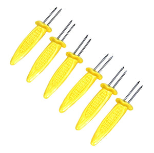 Chef Craft 6pc Jumbo Corn Holders Cob Skewers Set with Stainless Steel Pins