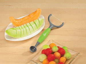Jokari Healthy Steps Multi Use Melon Pro - Slicer, Rind Remover, & Melon Baller