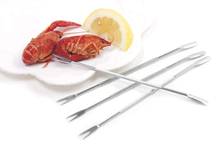 Norpro 4pc Stainless Steel Seafood Forks - Crab Lobster Shellfish Scoop Picks