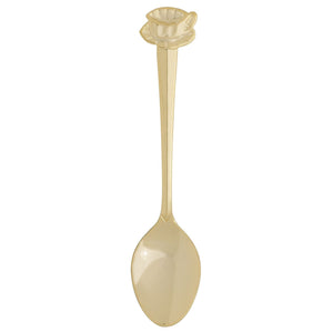 HIC Cup & Saucer Design 4.5" Gold-Plated Demi Spoon - Great for Coffee, Tea, Desserts and more