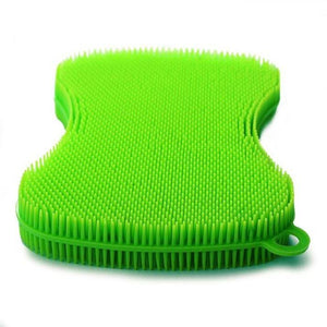 Norpro Silicone Dish Scrubbing Sponge / Vegetable Scrubber Brush - Green