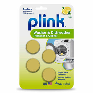 Plink Clothes Washer & Dishwasher Odor Freshener and Cleaner - 4 Lemon Tablets