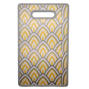 Handy Housewares 14.5" x 9" Durable Double-Sided Decorative Design Plastic Cutting Board with Non-Slip Edges