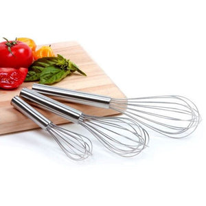 Norpro 3pc Stainless Steel Professional Balloon Wire Mixing Whisks - 6" 8" & 10"