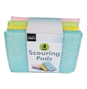 Handy Housewares 4 Pack Colorful Multi-Purpose Non-Scratch Cleaning Scouring Pad Sponge Set