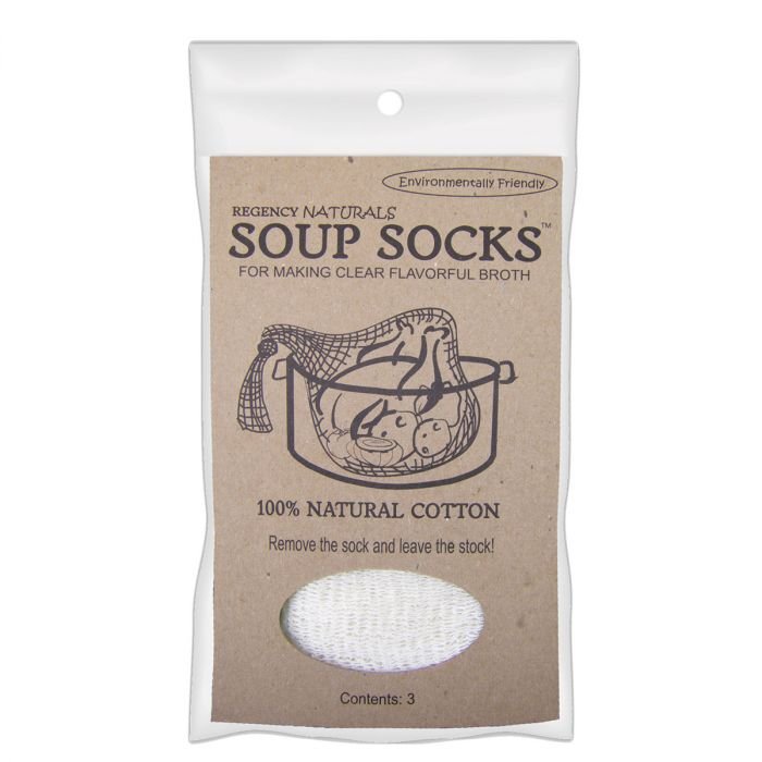 Regency Naturals 100% Natural Cotton Mesh Soup Socks for Making Clear Broth and Flavorful Soups - 3 Pack