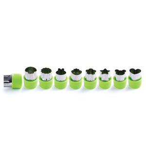 HIC 9 Piece Mini Stainless Steel Fruit & Vegetable Cutters Garnishing Set