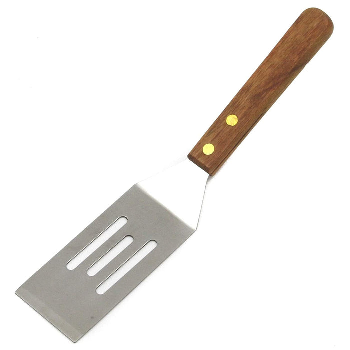 Chef Craft 8" Select Stainless Steel Slotted Wooden Handle Mini Cookie Spatula Turner