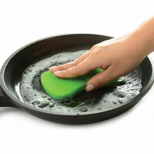 Norpro Silicone Dish Scrubbing Sponge / Vegetable Scrubber Brush - Black Hedgehog Shaped