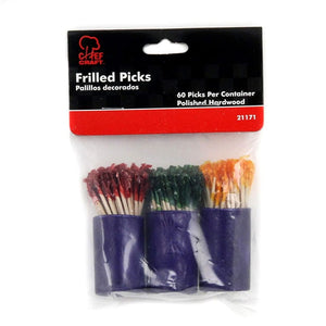 Chef Craft 60pc Polished Hardwood Frilled Toothpicks - Great for Sandwiches & Appertizers