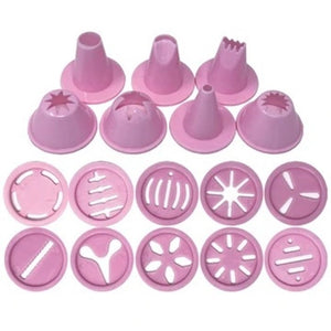Handy Housewares 19pc Cookie & Cake Decorating Set - Includes Frosting Syringe, Cookie Stencil Caps and Decorating Tips - Random Color