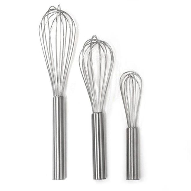 Norpro 3pc Stainless Steel Professional Balloon Wire Mixing Whisks - 6" 8" & 10"