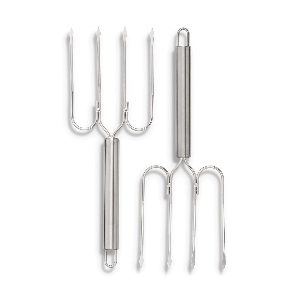 HIC 4-Prong Stainless Steel Turkey Lifters Set - Easily Move Meats from Pan to Cutting Board
