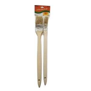 Handy Housewares 2-Piece Jumbo Barbecue BBQ Angled Basting Brushes with Extra-Long Handles - 1" and 2" Wide