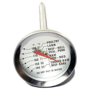Chef Craft 4.75" Long Stainless Steel Poultry / Meat Thermometer, includes both F/C Markings